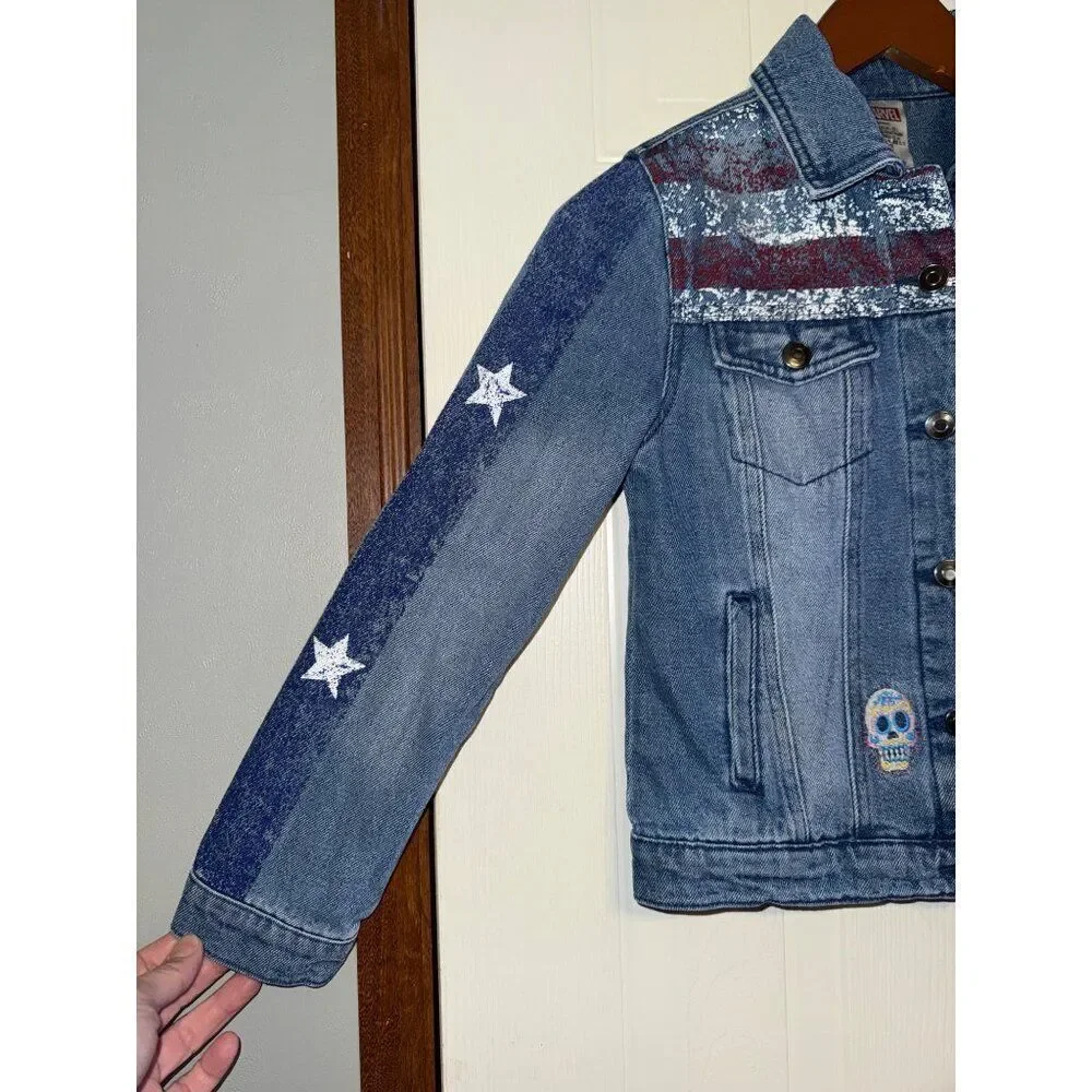 Marvel America Chavez Denim Jean Jacket Size‎ Large